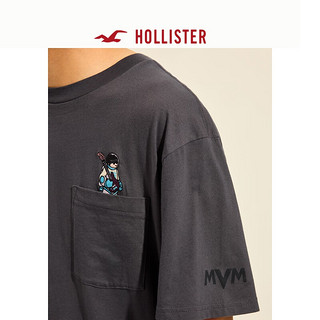 HOLLISTER【草莓音乐节】24夏美式短袖T恤男女KI323-4029 深灰色 XL