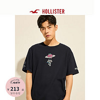 HOLLISTER【草莓音乐节】24夏美式短袖T恤男女KI323-4029 黑色 XXL