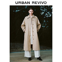 URBAN REVIVO UR2024春季新款女装摩登气质超宽松腰带长款风衣外套UWT140007