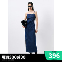 太平鸟女装吊带牛仔连衣裙夏新款修身法式无袖裙时尚小众连身裙潮 牛仔蓝