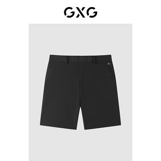 GXG奥莱 自我疗愈系列浅蓝色直筒牛仔短裤 22年夏季 黑色商务休闲短裤-GD1220434C 175/L