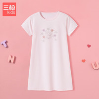 三枪儿童舒肤薄棉女童圆领短袖睡裙 女童莫代尔睡裙浅粉红-7D098A0 130