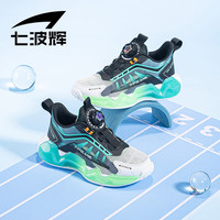 七波辉男童鞋儿童运动鞋中大童鞋子2024夏季透气单网面鞋黑/青蓝/绿33
