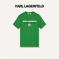 Karl Lagerfeld卡尔拉格斐2024夏季KARL刺绣短袖T恤老佛爷 绿色 50