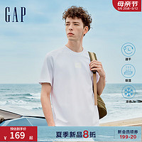 Gap男女装2024夏季吸湿速干凉感短袖T恤简约百搭上衣464147 白色 180/100A(XL) 亚洲尺码
