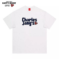 CHARLES JANG'S HAPPY HEART 查爾斯桃心 2024年夏季字母印花圓領純棉寬松無性別短袖t恤男