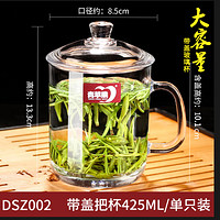 青苹果 DSZ002 带盖玻璃茶饮杯 425ml