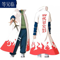 等兄临 动漫火影忍者衣服周边波风水门cosplay服装风衣外套 四代目披风 L码(身高170-175cm)