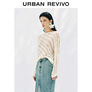 URBAN REVIVO 女装肌理感针织衫 UWA940010 粉卡其 S