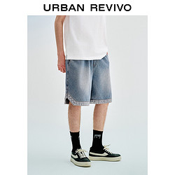 URBAN REVIVO UR2024夏季新款男装时尚休闲超宽松抽绳牛仔短裤UMV840053