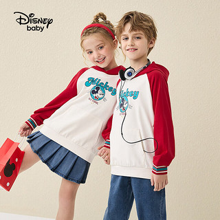 迪士尼童装男童连帽卫衣长袖休闲洋气上衣服 正红 150cm