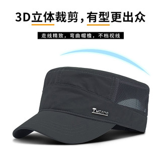 TUCANO啄木鸟帽子男夏遮阳帽防晒透气薄鸭舌平顶帽户外休闲凉网帽太阳帽 黑色