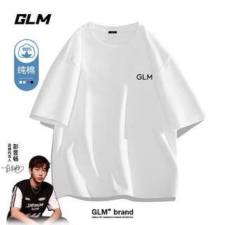 GLM 短袖T恤男士夏季纯棉休闲运动宽松韩版潮流百搭打底衫 白色 XL
