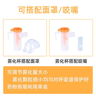 吉孚医疗 雾化面罩儿童成人家用医用压缩空气雾化器配件雾化杯可调雾量 成人面罩+雾化杯+导气管+咬嘴+绑绳