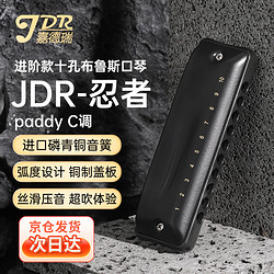 嘉德瑞 JDR布鲁斯蓝调十孔口琴paddy音阶C调NinJa忍者初学者成人演奏级