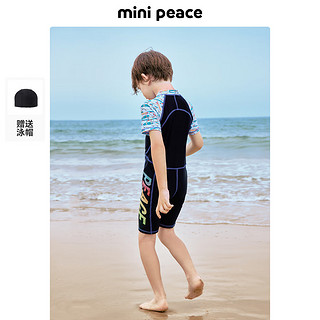 MiniPeace太平鸟童装夏新男童泳衣F1LCE2F20 黑色 110cm