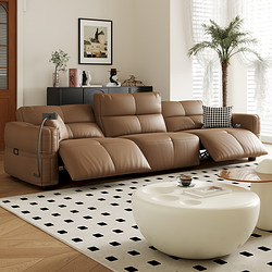 布雷尔 真皮沙发零靠墙电动功能沙发意式极简现代客厅2024新款直排沙发
