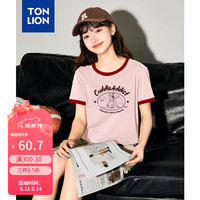 TONLION/唐狮 领口袖口撞色 女士短袖T恤