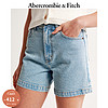 ABERCROMBIE & FITCH女装 24夏季新款时尚高腰水洗老爹短裤 KI149-4056