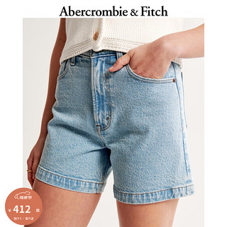 Abercrombie & Fitch 女装 24夏季时尚高腰水洗老爹短裤 KI149-4056 浅色 30 R (165/76A)标准版