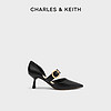 CHARLES & KEITH CHARLES&KEITH春夏女鞋CK1-60580259金属扣带尖头高跟单鞋女鞋