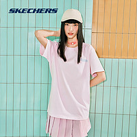 SKECHERS 斯凱奇 24年新款夏季logo時尚透氣立體版型針織上衣短袖T恤衫男女同款