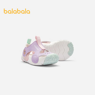 巴拉巴拉男童稳步鞋婴儿鞋夏季2024镂空透气凉鞋 紫红色调00376-204224145013 24码
