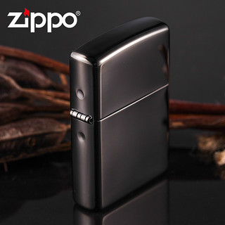 ZIPPO 之宝 原装 zippo煤油打火机防风黑冰镜面黑炫 24756 刻字礼品