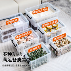 88vipcitylong禧天龙加厚收纳箱透明衣物整理箱家用大容量换季被子
