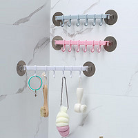 iChoice 強力粘膠壁掛6連排鉤轉角廚衛掛架  3個顏色隨機發
