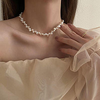 MOEFI 茉妃 復古氣質新款輕奢仿珍珠項鏈女小眾設計鎖骨鏈百搭春夏脖頸鏈 珍珠項鏈