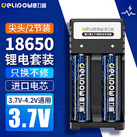 Delipow 德力普 18650 锂电池+双槽充电器 黑蓝 5550mWh 2节