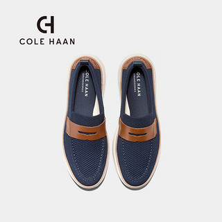 colehaan/歌涵 男士鞋乐福鞋 2024春夏防滑一脚蹬时尚休闲鞋C40049 海军蓝/褐色 43.5