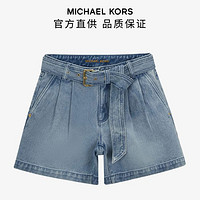 MICHAEL KORS 迈克·科尔斯 MK/褶皱束带牛仔短裤