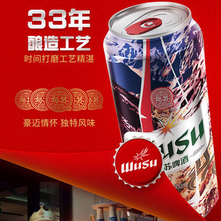 乌苏啤酒（wusu）大红乌苏啤酒500ml*24听整箱装非原箱 500mL 24罐 整箱装