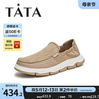 他她（TATA）一脚蹬舒适布鞋男士软底休闲鞋爸爸鞋2024夏299C7BM4 杏色 41