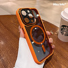 昊穆 钛灰色磁吸金属镜头适用苹果15promax手机壳新款iphone14pro透明保护壳