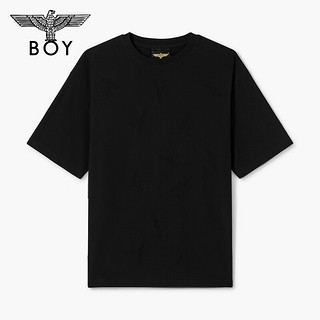 BOY LONDON24夏潮牌满身老鹰提花薄款经典鹰标设计感短袖T恤N01045 黑色 XS