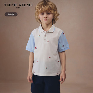 Teenie Weenie Kids小熊童装24夏季新款男童凉感舒适小清新POLO衫 蓝色 1