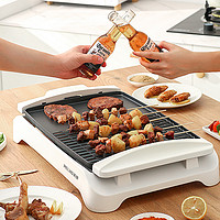 MELING 美菱 電烤爐家用輕煙烤肉機烤肉盤電烤盤韓式多功能火鍋燒烤一體鍋