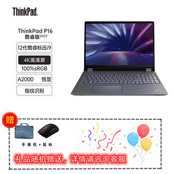 ThinkPad 思考本 P16 16英寸高端移动图形工作站笔记本电脑 12代i9-12950HX 128G内存4TB固态 A2000 4K win11 定制款
