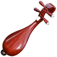 梵巢 民族乐器初学柳琴乐器红色硬木金属品 梧桐 面板骨花练习演出用琴