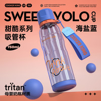 炊大皇塑料杯母婴级材质耐高温大容量带吸管便携塑料水杯