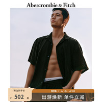 ABERCROMBIE & FITCH男装 24春夏新款时尚复古短款美式风衬衫KI125-4093