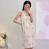 XiaLiSha 夏莉莎 睡裙女夏季吊带睡衣宽松休闲女式睡衣中款长睡 MZY77121 XL165-172120-140