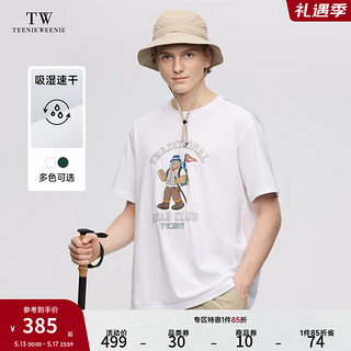 Teenie Weenie Men小熊男装白色T恤男2024夏季休闲t恤圆领短袖 白色 185/2XL