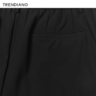 TRENDIANO拉链口袋休闲短裤2024年夏季潮流百搭短裤透气男潮 黑色 XL