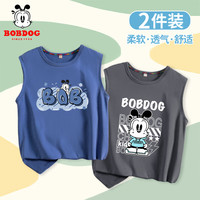 BoBDoG巴布豆卡乐男童无袖t恤夏季薄款坎肩背心外穿纯棉透气上衣