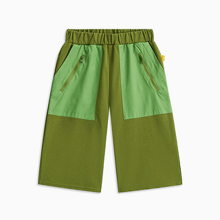 MQD童装男童户外工装风针织七分裤中大儿童运动裤 军绿 130cm