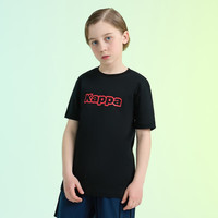 Kappa KidsKappa短袖男童T恤2024夏款儿童上衣中大童透气吸汗休闲女童夏装